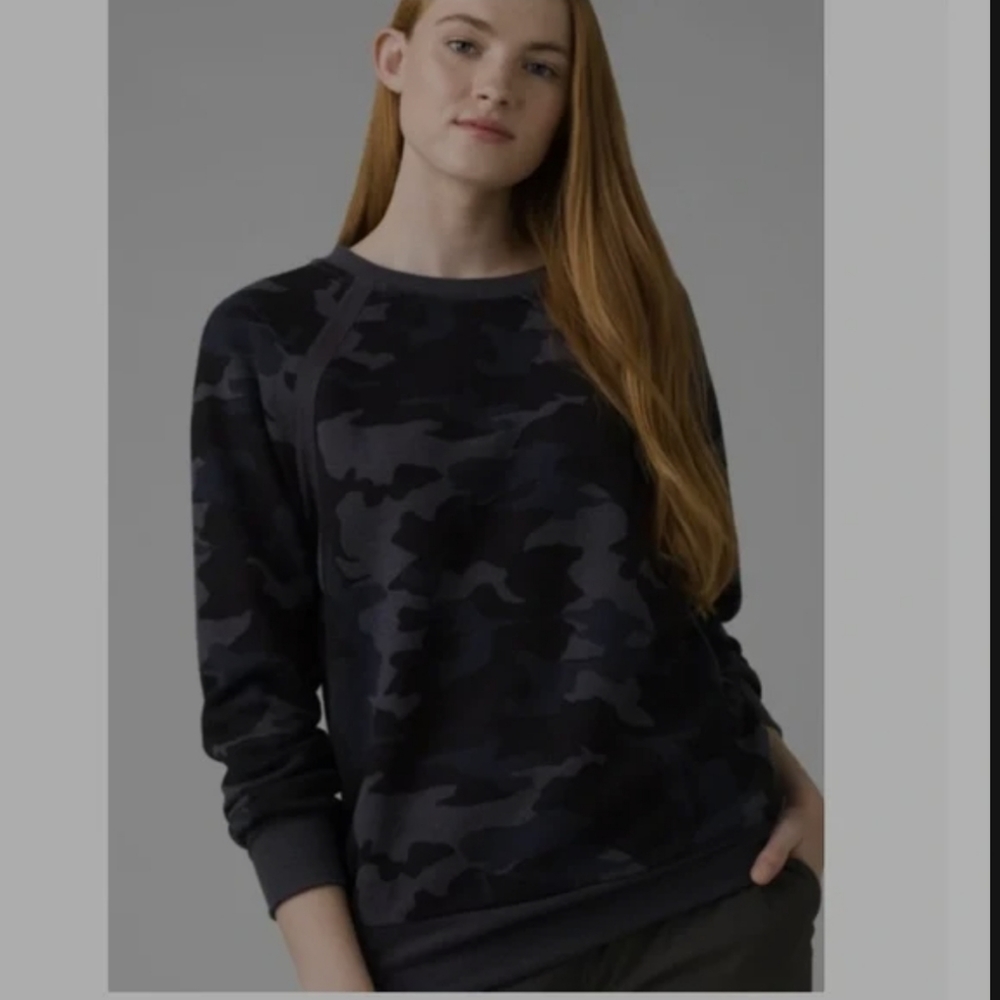 Prana Nautical Camo Cozy Up Sweatshirt Size XS NWT